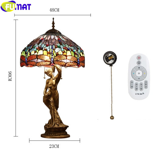 Tiffany Style Peacock 19 Inches Table Lamp Stained Glass PT021713