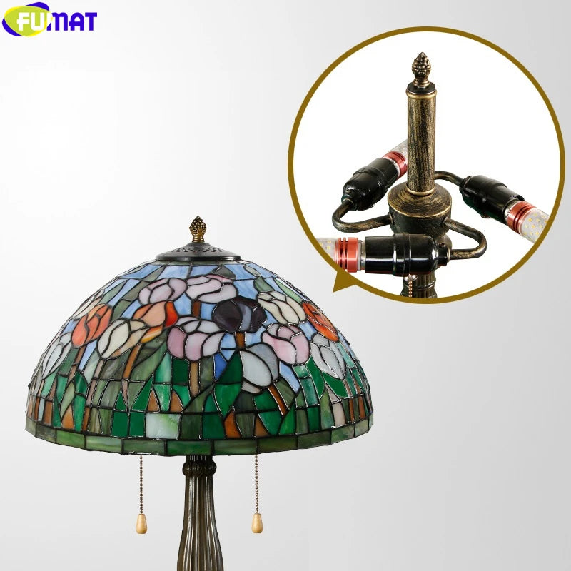 Tiffany Style Rose 16 Inches Table Lamp Stained Glass RT021613
