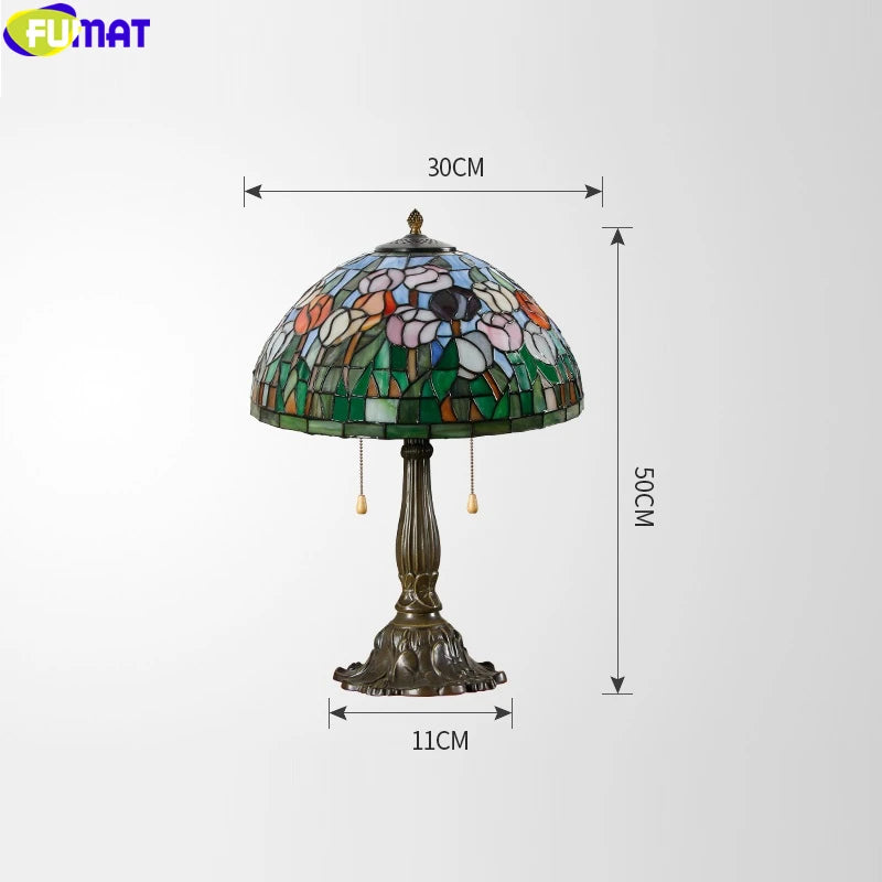 Tiffany Style Rose 16 Inches Table Lamp Stained Glass RT021613