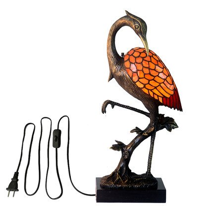 Tiffany Style Cranes 10 Inches Table Lamp Stained Glass CT022316
