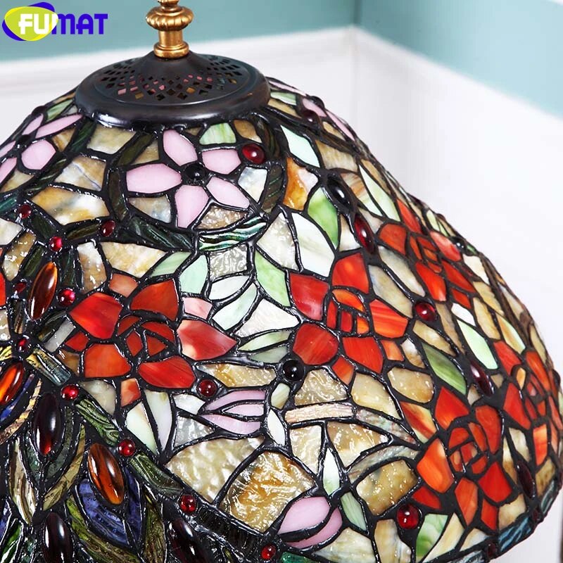 Tiffany Style Rose 13-16 Inches Table Lamp Stained Glass RT021712