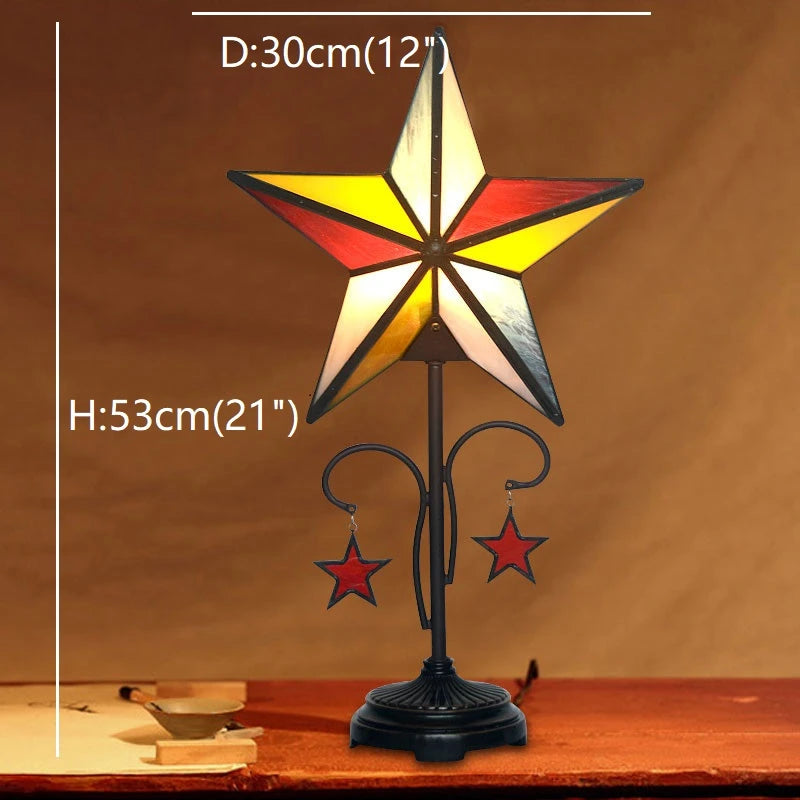 Tiffany Style Star 12 Inches Table Lamp Stained Glass ST022314