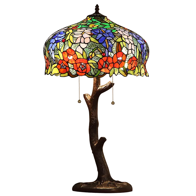 Tiffany Style Rose 16 Inches Table Lamp Stained Glass RT021711