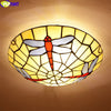 Tiffany Style Dragonfly 8 Inches Ceiling Lamp Stained Glass DC021618