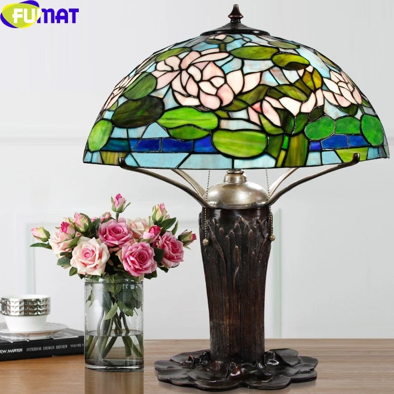 Pink lotus tiffany lamp cheap