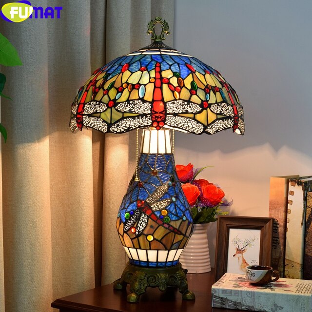 Tiffany Style Dragonfly 16 Inches Table Lamp Stained Glass DT021412