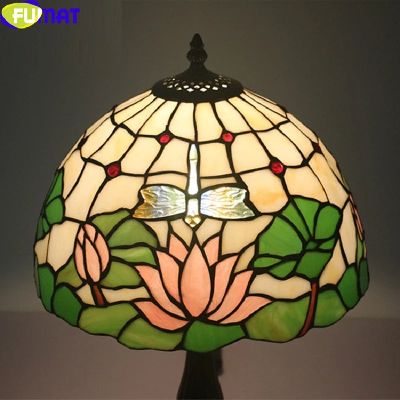 Tiffany Style Lotus 12 Inches Table Lamp Stained Glass LT021402