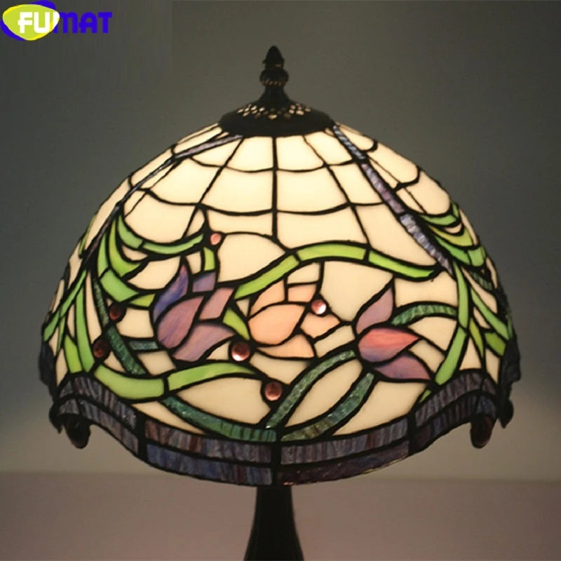 Tiffany Style Lotus 12 Inches Table Lamp Stained Glass LT021402