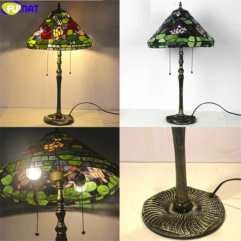 Tiffany Style Rose 16 Inches Table Lamp Stained Glass RT022006