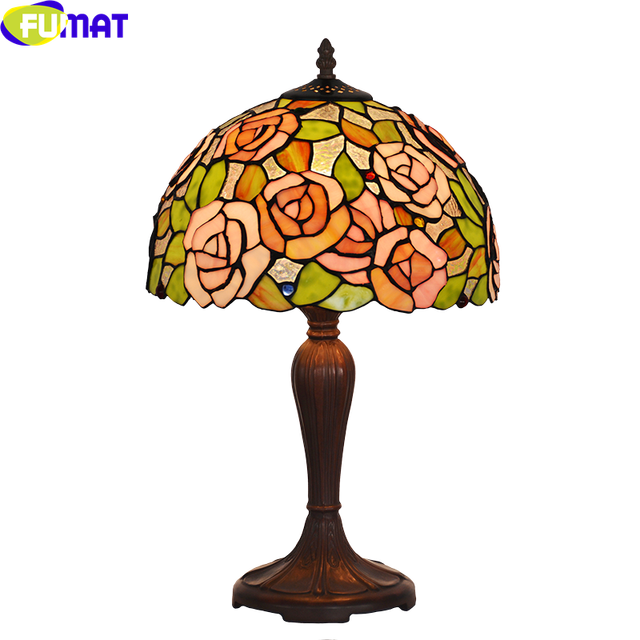 Tiffany Style Rose 12 Inches Table Lamp Stained Glass RT021309