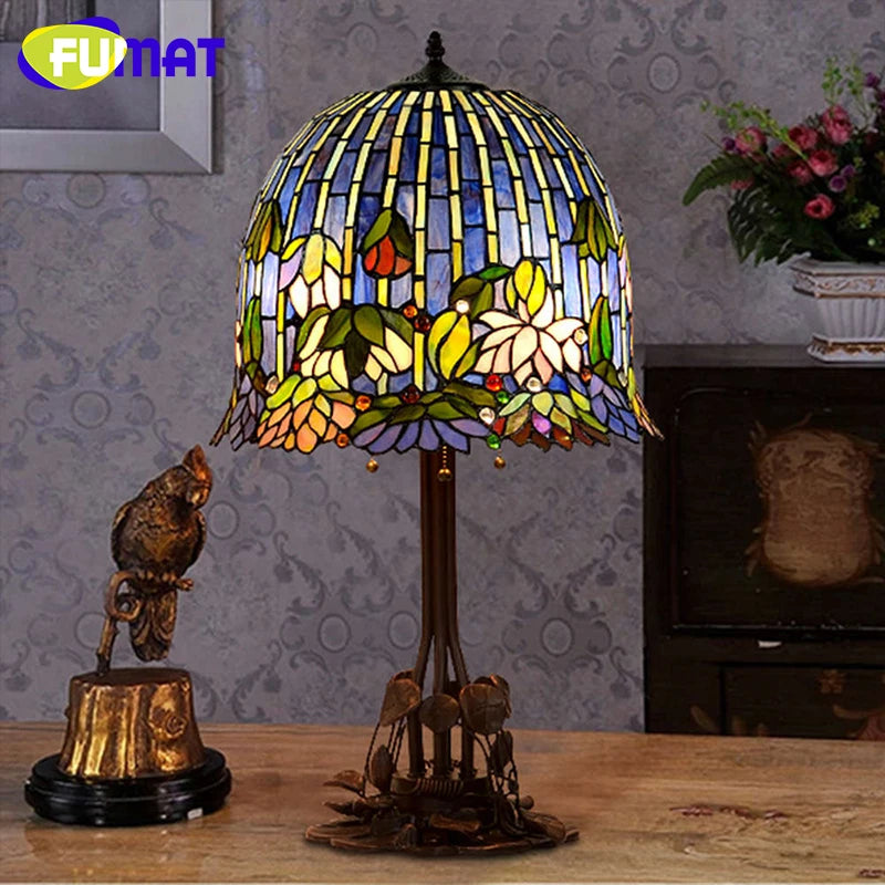 Tiffany Style Flower 16 Inches Table Lamp Stained Glass RT0222510