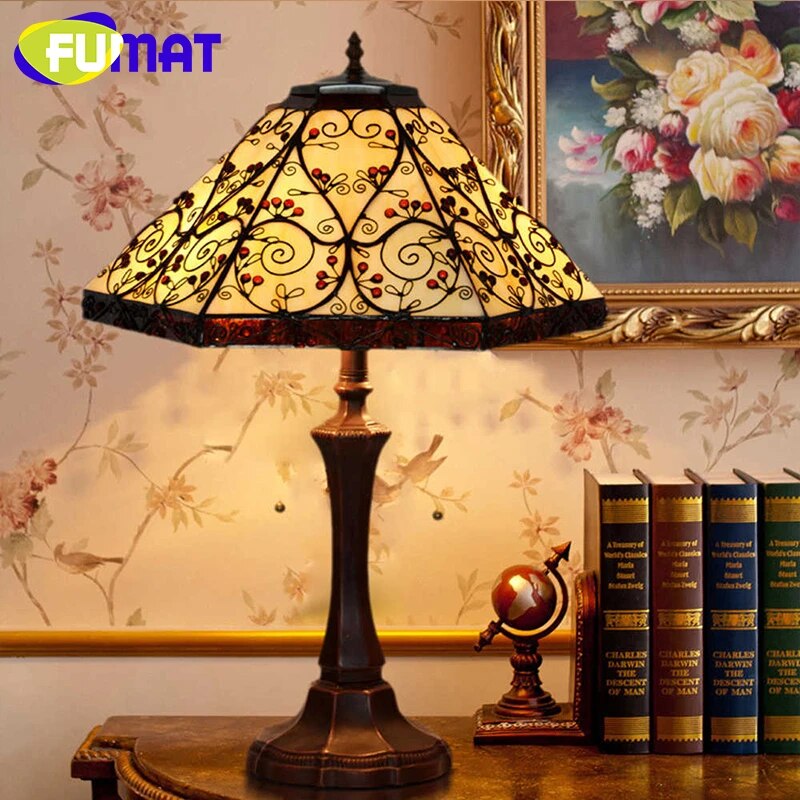 Tiffany Style British 14-16 Inches Table Lamp Stained Glass BT022508