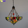 FUMAT Tiffany Style Rose 20 Inches Ceiling Lamp Stained Glass RC020819