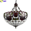 FUMAT Tiffany Style Rose 20 Inches Ceiling Lamp Stained Glass RC020819