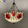FUMAT Tiffany Style Rose 20 Inches Ceiling Lamp Stained Glass RC020819