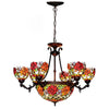 FUMAT Tiffany Style Rose 31.5 Inches Ceiling Lamp Stained Glass RC020822