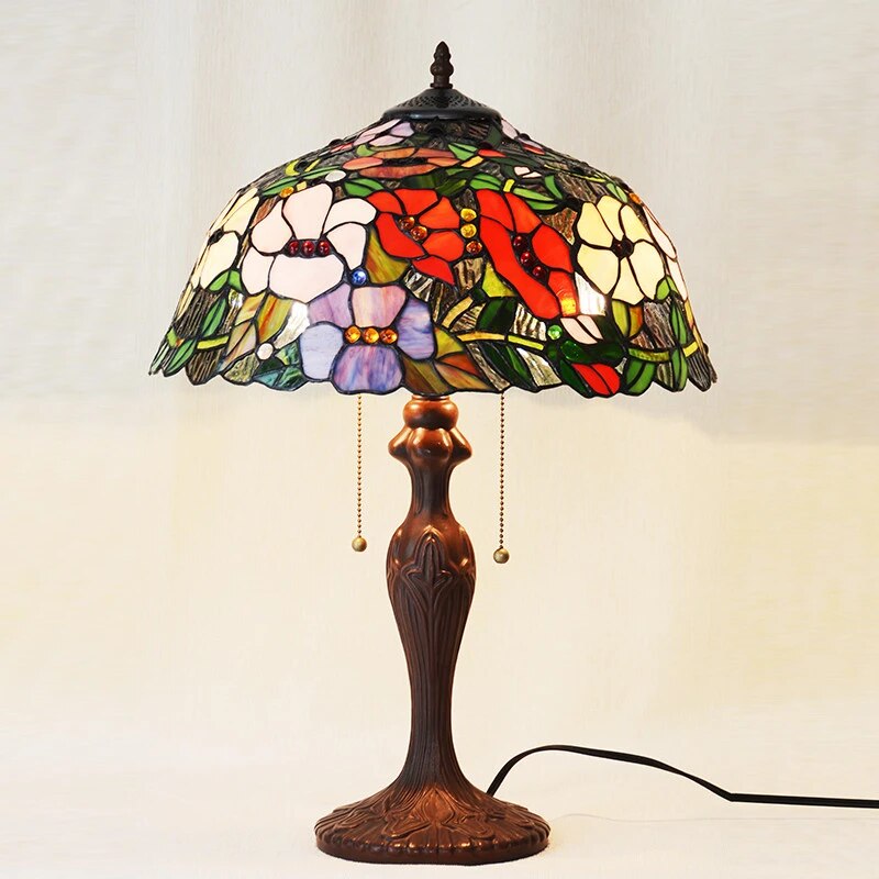 Tiffany Style Rose 16 Inches Table Lamp Stained Glass RT021108