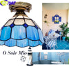 FUMAT Tiffany Style Mediterranean Sea 8 Inches Ceiling Lamp Stained Glass MC020815