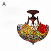 FUMAT Tiffany Style Rose 16 Inches Ceiling Lamp Stained Glass RC020912