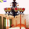 FUMAT Tiffany Style Rose 29.5 Inches Ceiling Lamp Stained Glass RC020824
