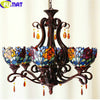 FUMAT Tiffany Style Rose 29.5 Inches Ceiling Lamp Stained Glass RC020824