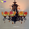 FUMAT Tiffany Style Rose 29.5 Inches Ceiling Lamp Stained Glass RC020824
