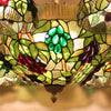 FUMAT Tiffany Style Grape 38 Inches Ceiling Lamp Stained Glass GC020908